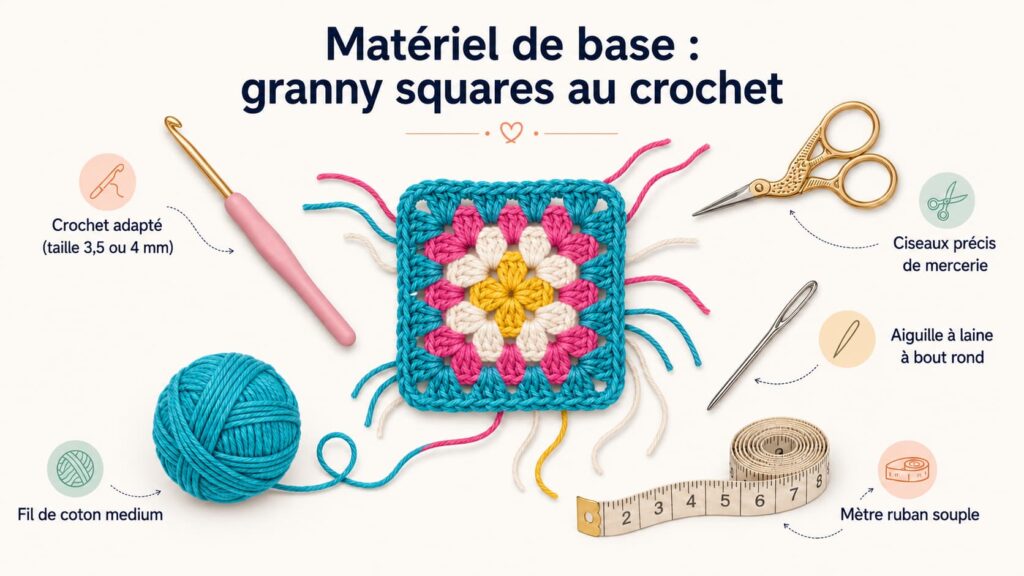 matériel à utiliser pour du granny square